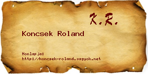 Koncsek Roland névjegykártya