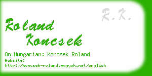 roland koncsek business card